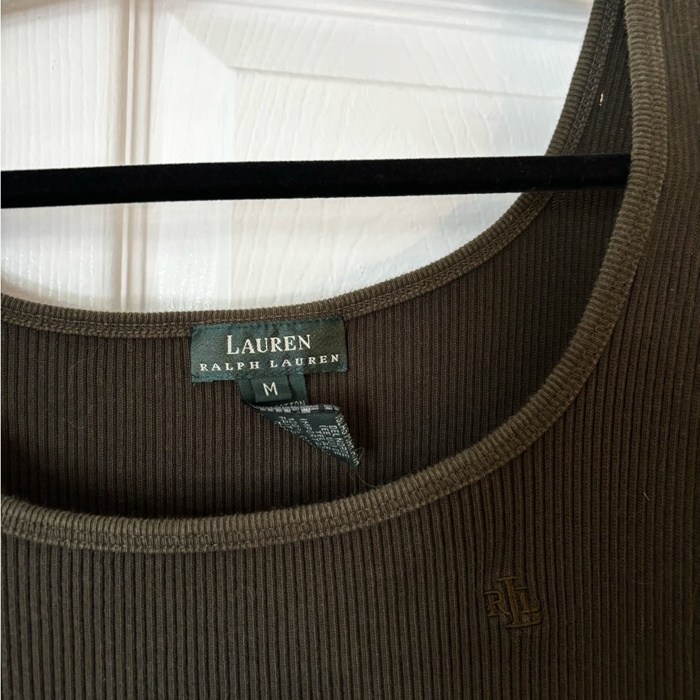 Lauren Ralph Lauren Olive Ribbed Tank Dress